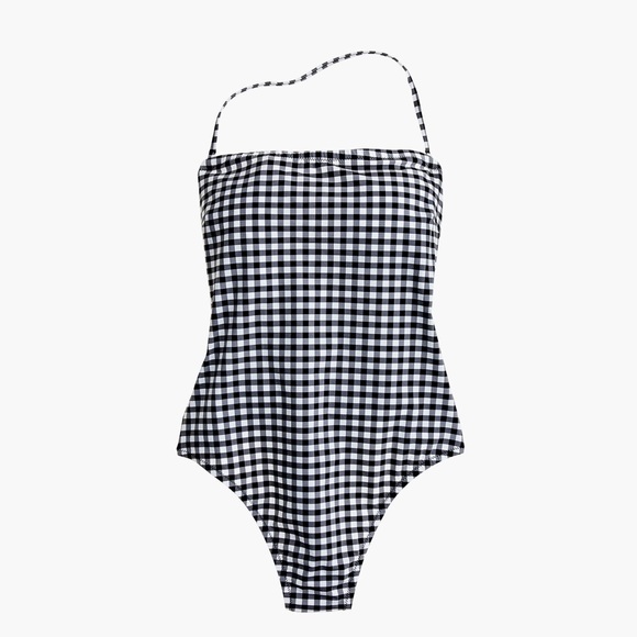 J Crew Straight Bandeau One Piece Swimsuit Gingham - Picture 5 of 5